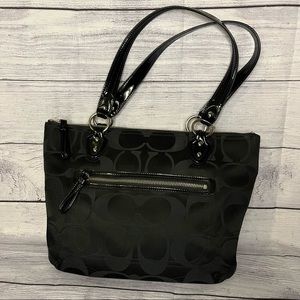 COACH Poppy Black Sateen Tote Bag Style #23522